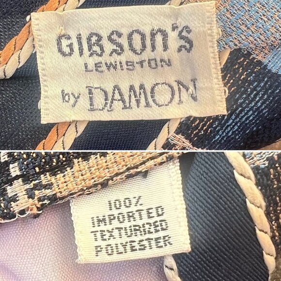 Vintage Gibsons Lewiston By Damon Polyester Plaid and Striped Tie Wide Retro - Picture 3 of 6